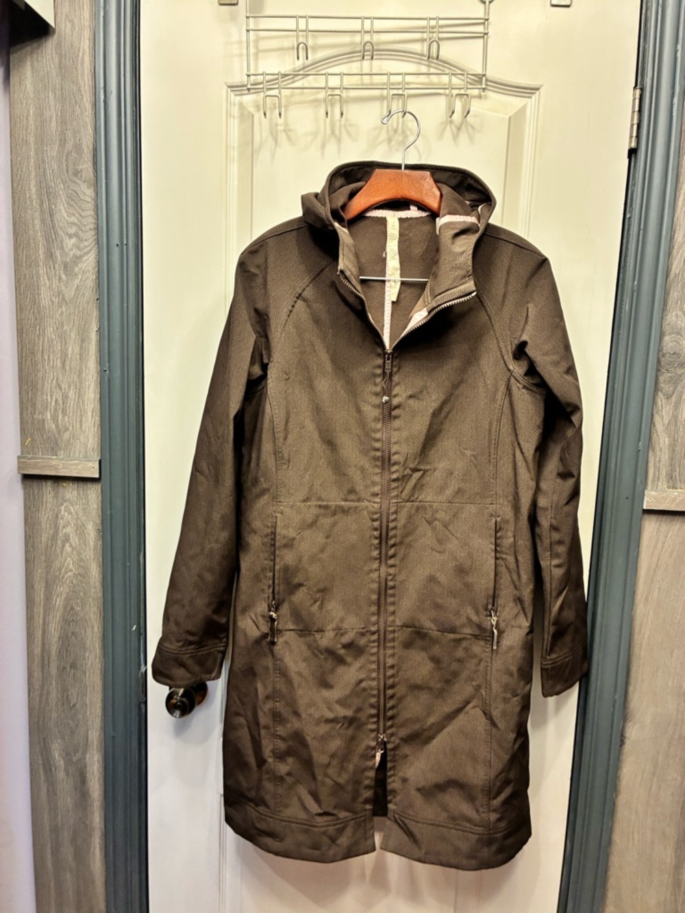 lululemon athletica Hooded Trench Coat in Brown